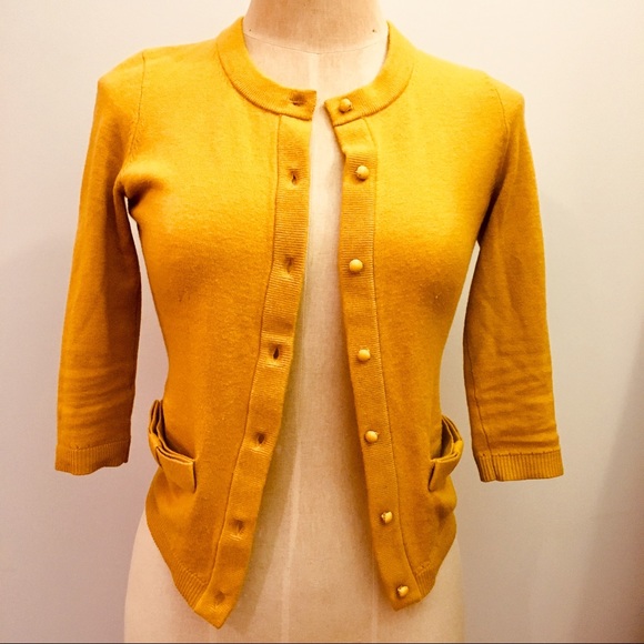 kate spade Sweaters - Kate Spade Wool/Cashmere Mustard Yellow Cardigan